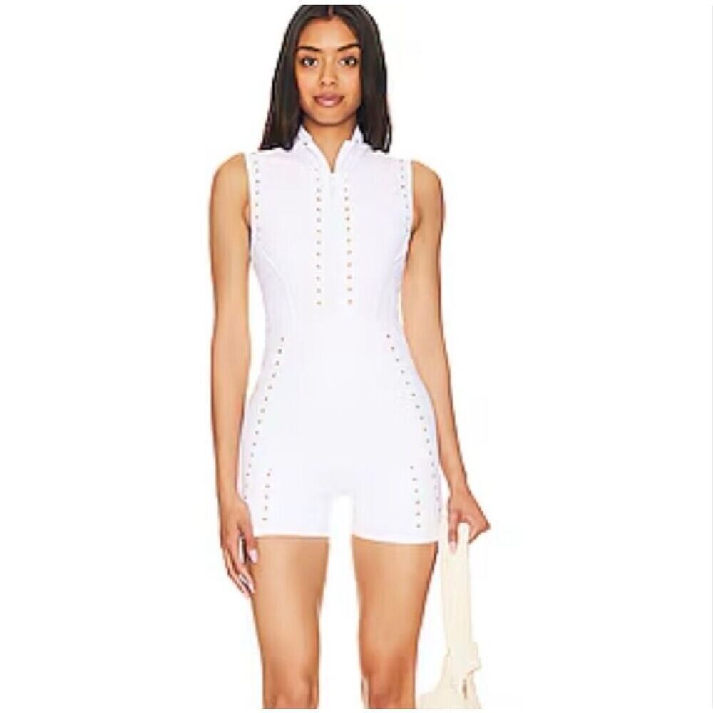 Gigi C Kina Cut Out Romper White Nwt Size Large